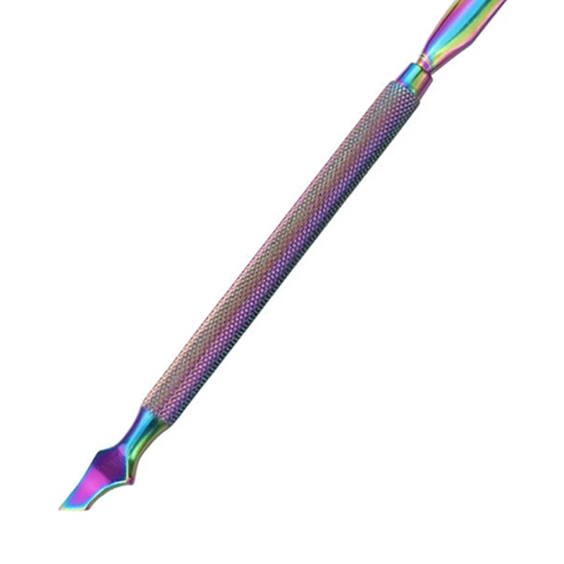 4 Pcs/Set Double-head Stainless Steel Nail Cuticle Pusher Tweezer Nail Art Files Polish Remove Manicure Care Groove Clean Tools