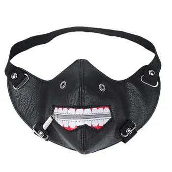 

Face Mask Outdoor Reusable Adjustive Punk Leather Mask Running Washable Motorcycle Biker Half Face Mask Reusable Sport Mask