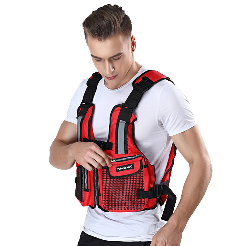 Fishing Vest Life Jacket Multi-Pockets Floatation Vest Adults Buoyancy  Waistcoat Men Women Fishing Life Vest Water Sports Jacket