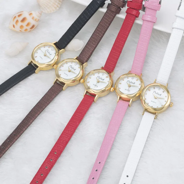 

Gold Watch Luxury Gold Color Gold Watch Small Quartz Watch Small Dial WOMEN'S Watch Leather Belt Delicacy Bracelet Watch Fashion