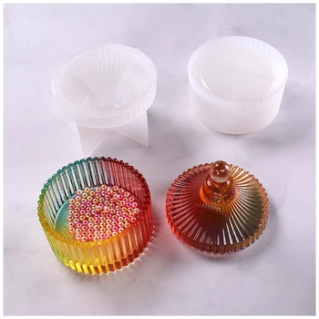 

Fashion Silicone Resin Mold For Jewelry Making Round Christmas Gift Box White Jewelry Container Components Charms Findings 1 Set