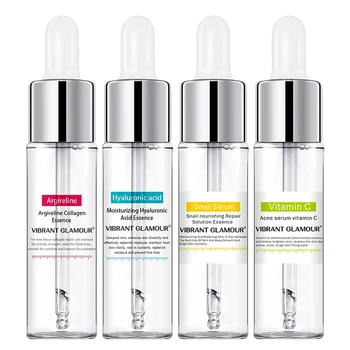 

VIBRANT GLAMOUR 4Pcs/Lot Argireline Hyaluronic Acid Serum Snail Serum Anti-Wrinkle Face Serum Anti Acne Moisturizing Essence Fac
