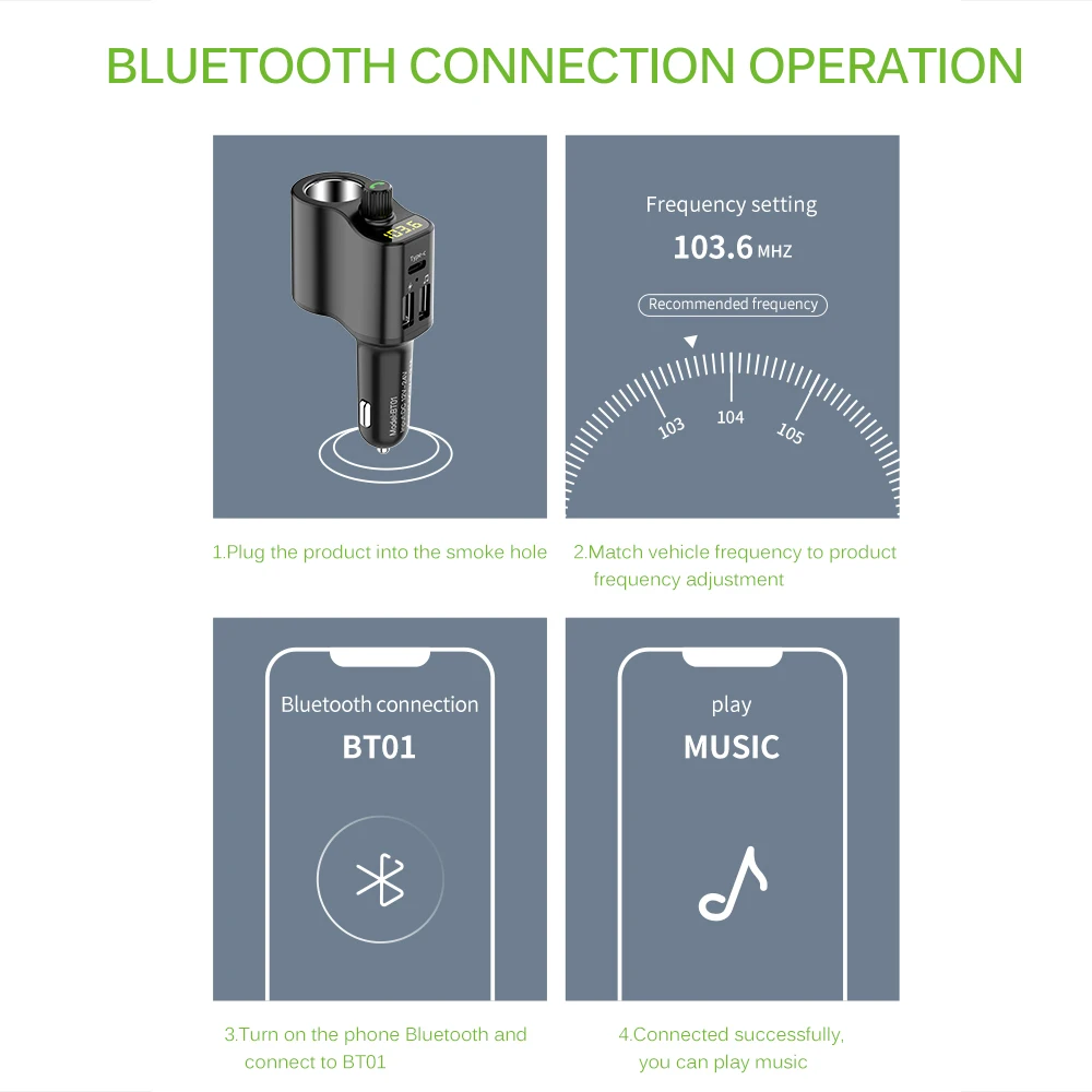 Автомобильный Mp3 модулятор с двумя usb-слотами, mp3-плеер с Bluetooth, автомобильный комплект с зарядным устройством, fm-передатчик, mp3-плеер, автомобильный аудио приемник