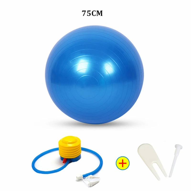 blue 75cm With-acces 45/55/65/75/85cm йога мяч анти-взрыв гимнастический Аэробные Фитнес стабильность баланс упражнений Йога Пилатес тренировки Фитнес тренажерный зал - Цвет: blue 75cm With-acces