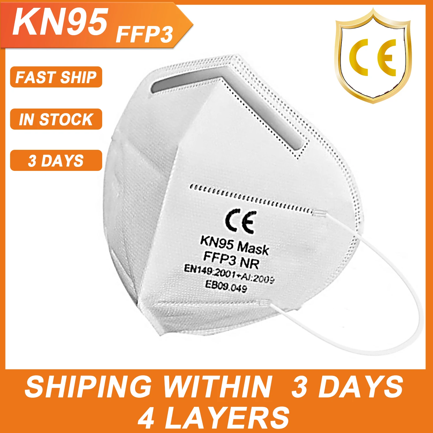 

N95 Masks Protective Face Mask Four-Layer Filter Masks FFP3 ce Certification Anti-Fog and Dust-Proof Reusable 10/20pcs