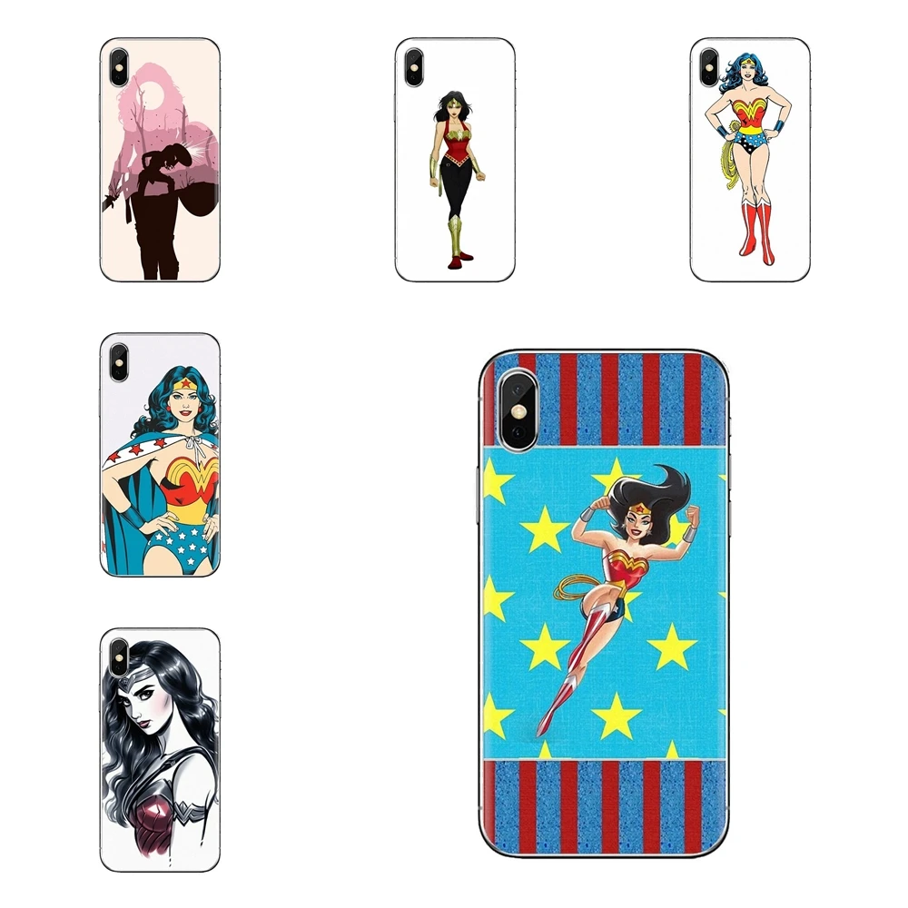 For Samsung Galaxy S3 S4 S5 Mini S6 S7 Edge S8 S9 S10 Plus Note 3 4 5 8 9 Soft Transparent Shell Covers DC comic TV wonder woman |