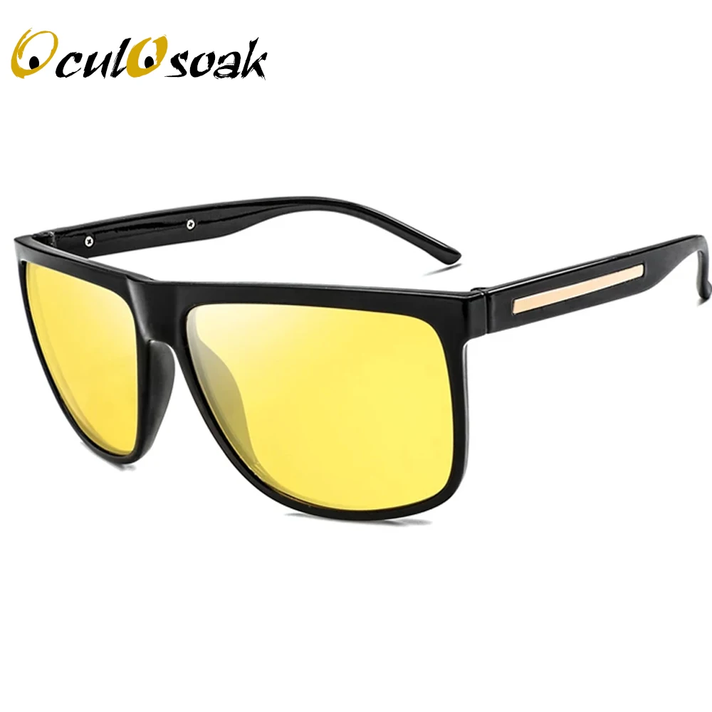 OculOsoak поляризованные солнцезащитные очки мужские UV400 защита ночного видения вождения женские очки антибликовые солнцезащитные очки - Цвет линз: Night Vision