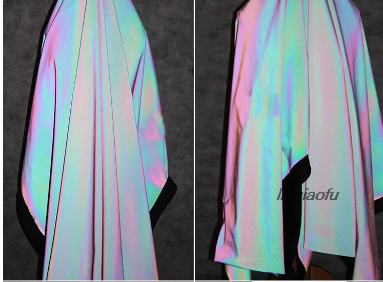 Ночное Северное сияние светоотражающая ткань лазер из удивительной ткани вибрирующее платье с декоративной отделкой Национальный костюм ткань
