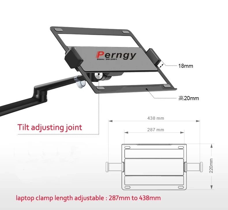 Ergonomia de Prata de Alumínio 10 17 Suporte do Portátil de Mesa 32 Monitor Suporte de Mesa Barra de Coluna de Montagem do Computador Movimento Completo Ol3l - Imagem 5