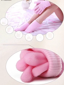 

2 Pair Re-usable Gel Spa Silicone Gloves&Booties Moisturizing Whitening Exfoliating Mask Ageless Beauty Hand/Feet Skin Care