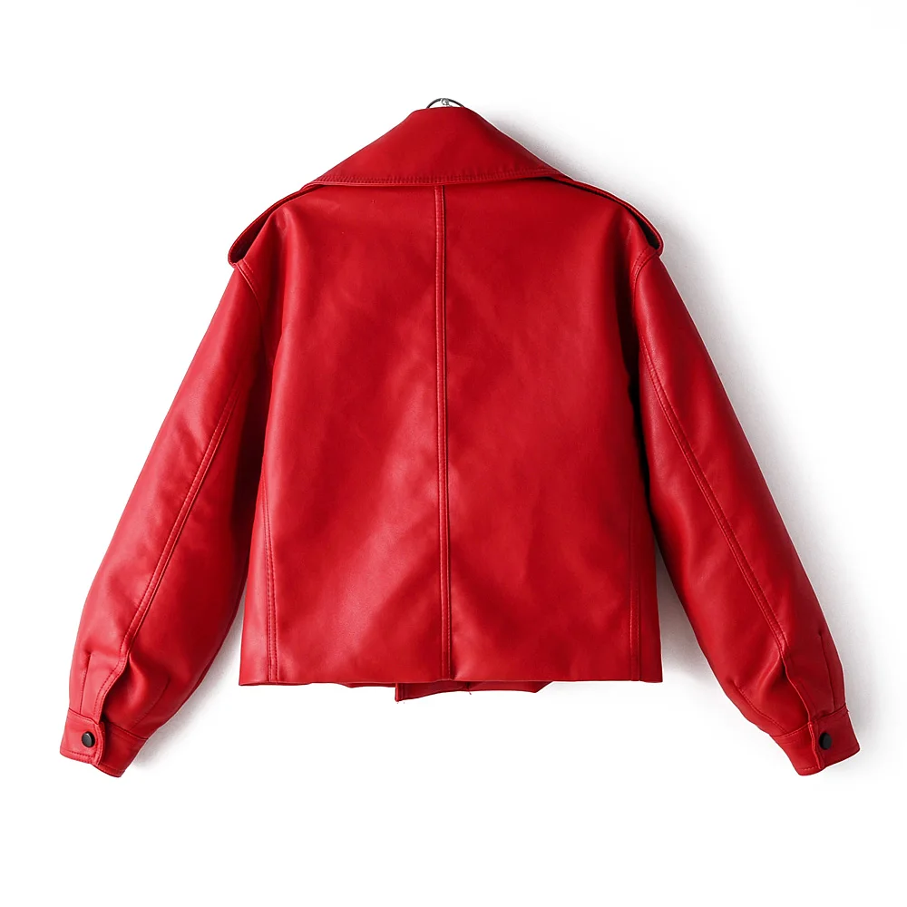 Красный Кожезаменитель пальто Черная куртка из искусственной кожи женская белая Байкерская короткая мото rcycle Женская куртка на молнии Мото куртка панковское пальто