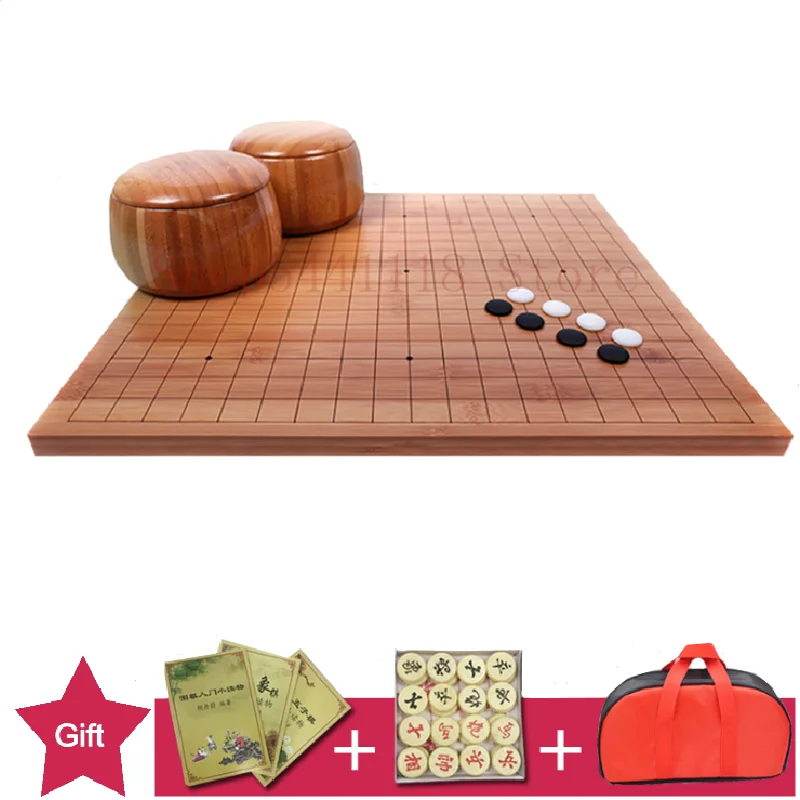 Bamboo Table Go Board Weiqi Checkerboard 19 x19 Line 361 Way