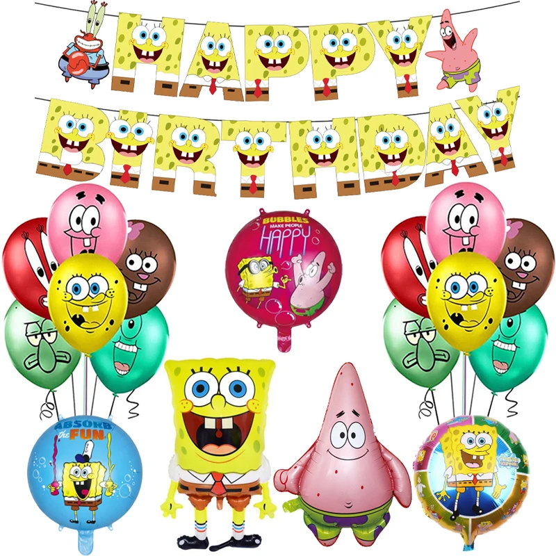 1 Набор воздушные шары с надписью Spongebaby | Дом и сад