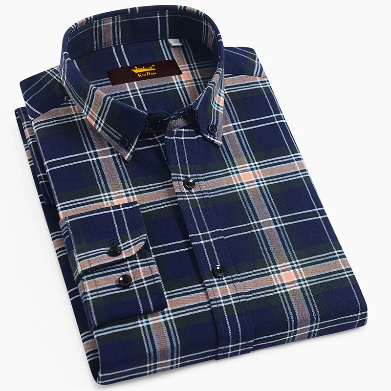 Men's Button Down Soft Cotton Brushed Gingham Shirts Casual Long-Sleeve Standard-fit Comfortable Thick Plaid Checkered Shirt Men's Button Down Soft Cotton Brushed Gingham Shirts Casual Long-Sleeve Standard-fit Comfortable Thick Plaid Checkered Shirt
