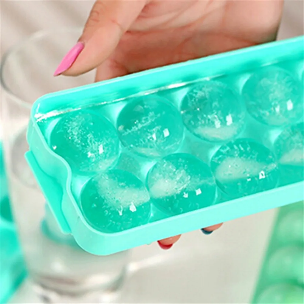 

High Quality Ice Globe Cube Tray 14 Grid Round Ice Ball Mold With Flexible Release Ice Cube Maker Bar Kitchen Tools