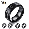 Vnox personalizar anillo Wia para hombres Cruz de acero inoxidable caballeros Templar escudo Oum Wild Wold anillo regalo personalizado para él ► Foto 1/6