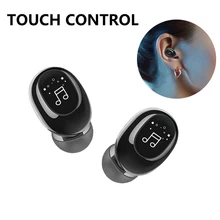 Bluetooth Headphone Earbud Handsfree Noise-Cancelling Invisible Ture Wireless with TWS
