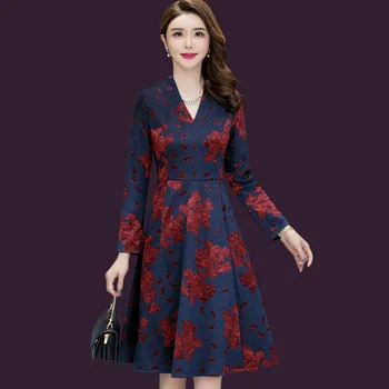 

BGW 3414ht Sexy V Neck A Line Floral Print Mother Of The Bride Dresses Three Quarter Sleeves Three Colors 2020 New Mother Gown