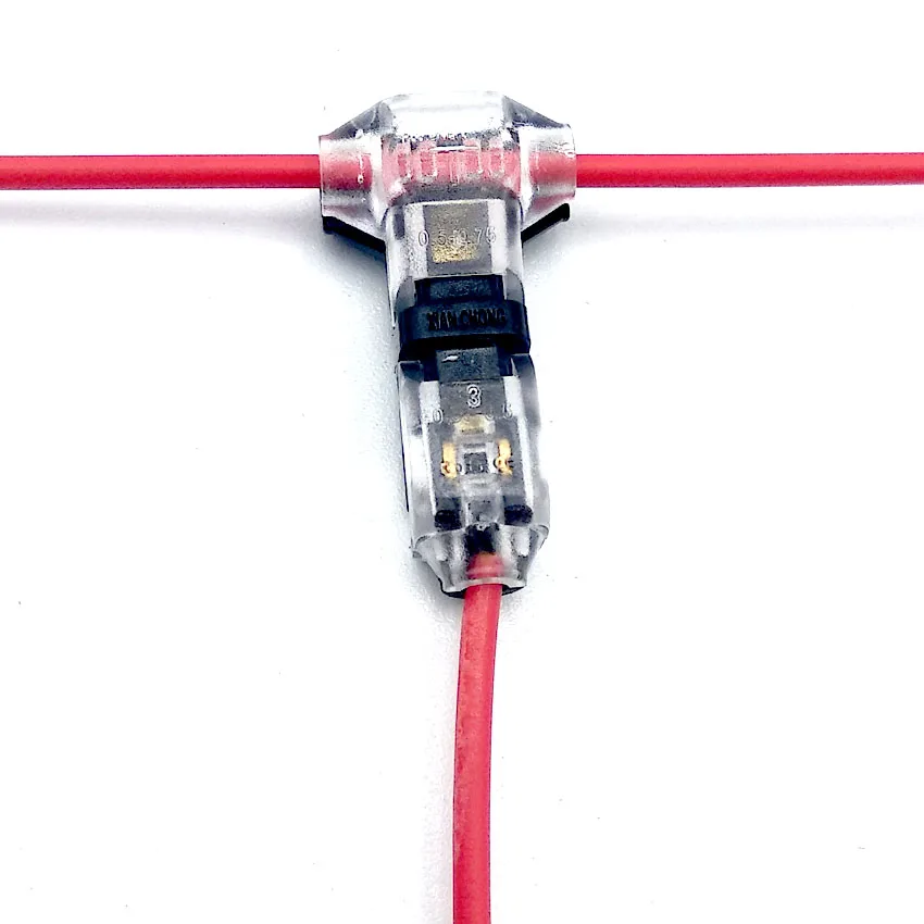 

5pcs/lot 1/2Pin 18-22awg no welding no screws Quick Connector cable T-type clamp Terminal Block 2 Way Easy Fit for led strip