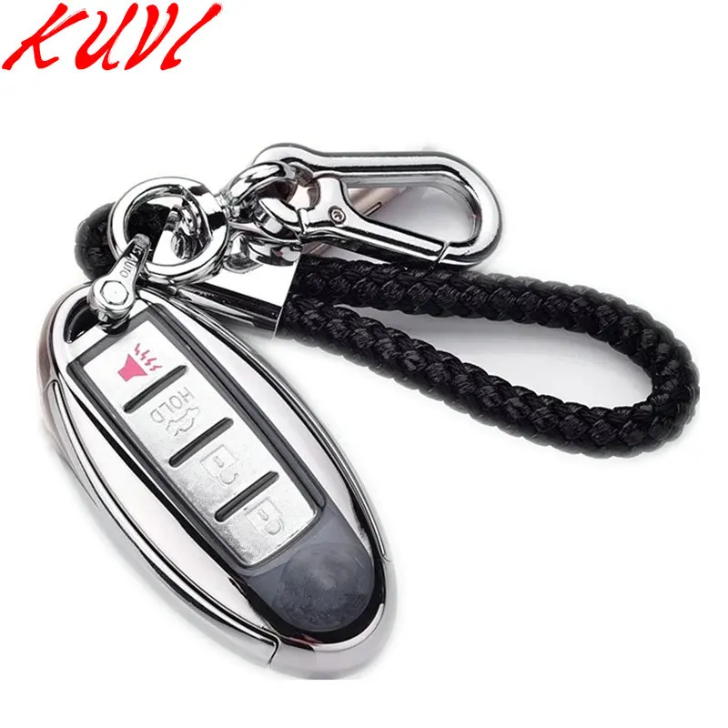 ТПУ чехол для ключа автомобиля для Nissan Tidda Livida X-Trail T31 T32 Qashqai Teana March Juke для Infiniti EX FX G25 FX35 EX35 QX50 - Название цвета: silver with keychain