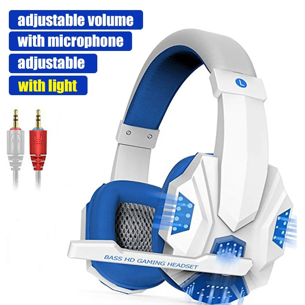 G2000 G9000 Gaming Headsets Big Headphones with Light Mic Stereo Earphones Deep Bass for PC Computer Gamer Laptop PS4 New X-BOX