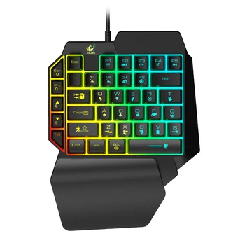 

1PC K15 Single Hand Keypad Left Hand Mechanical Keyboard Hand Feeling Game Keypad for Home Phone Use Black Gaming Style Keypad