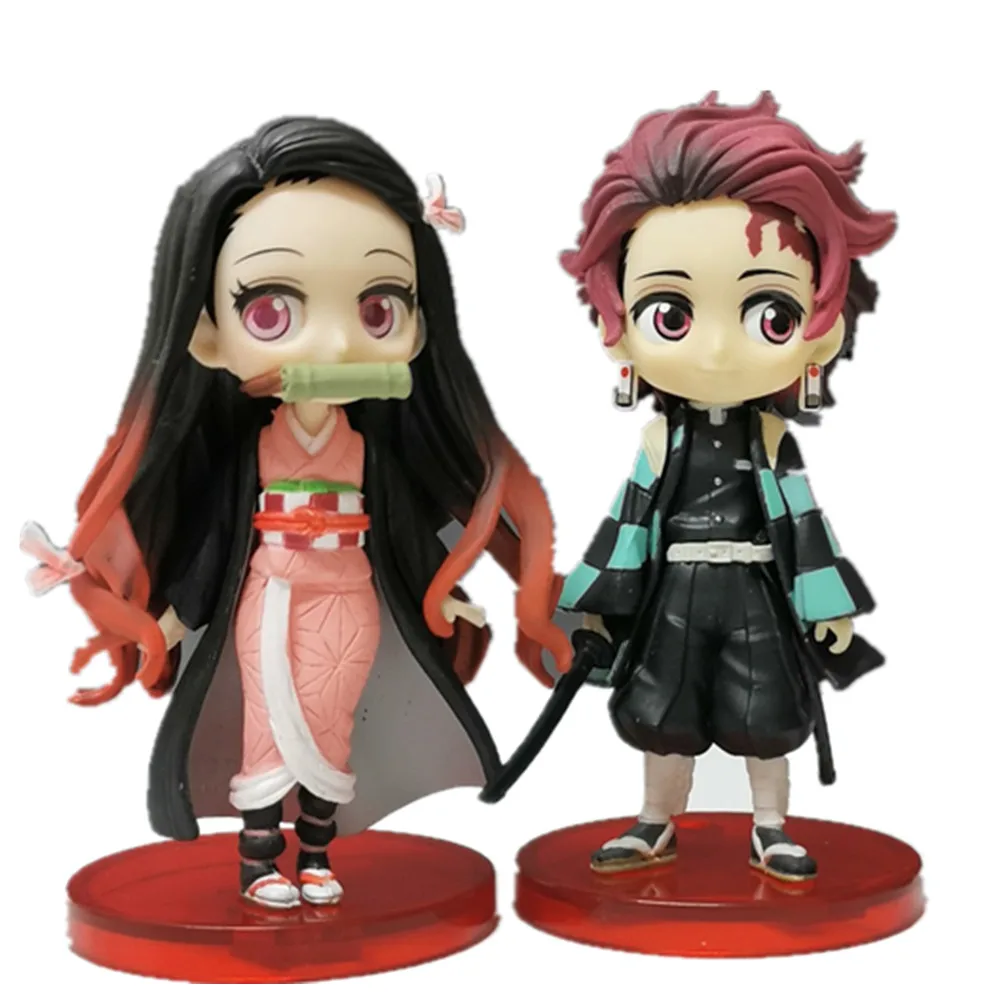 Demon Slayer Kimetsu no Yaiba Nezuko Tanjirou Q Ver. Игрушечных пластиковых экшн фигурок из японского мультфильма "Покемон" Демон убийца фигурка игрушки Figurals 2