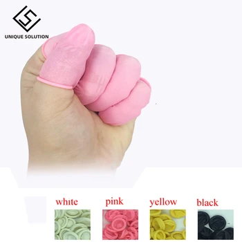 

50pcs Disposable Anti Static Rubber Latex Finger Cots Eyebrow Extension Gloves Practical Off Eyelash Extension Tool Accessories