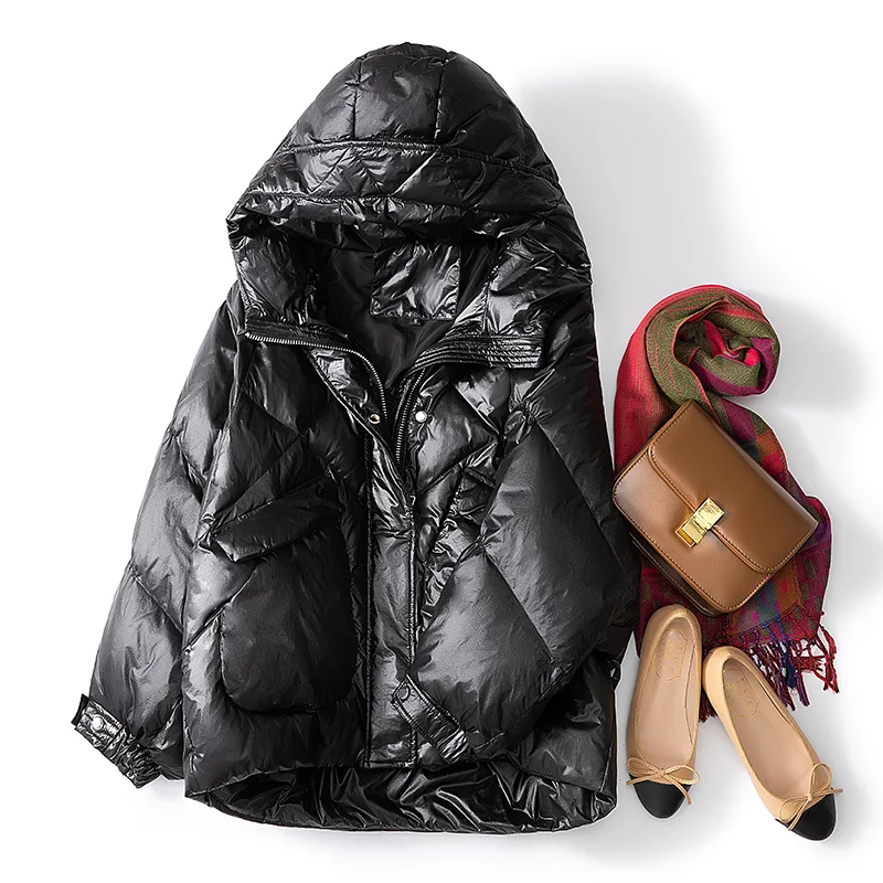 

90% White Duck Down Jacket Women Thick Long Winter Coat Women Hooded Korean Female Puffer Jacket Doudoune Femme