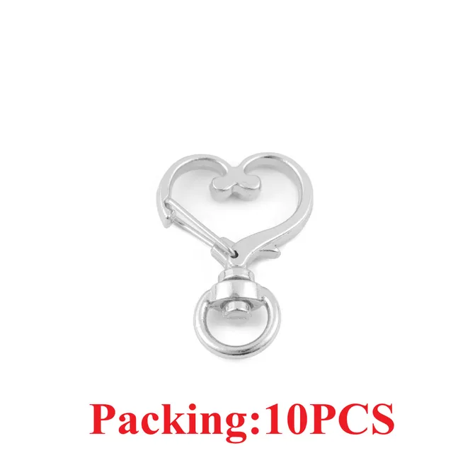 5-20pcs/lot Key Chain Key Ring keychain Bronze Rhodium Gold 28mm Long Round Split Keyrings Keychain Jewelry Making Wholesale DIY 10PCS Rhodium heart
