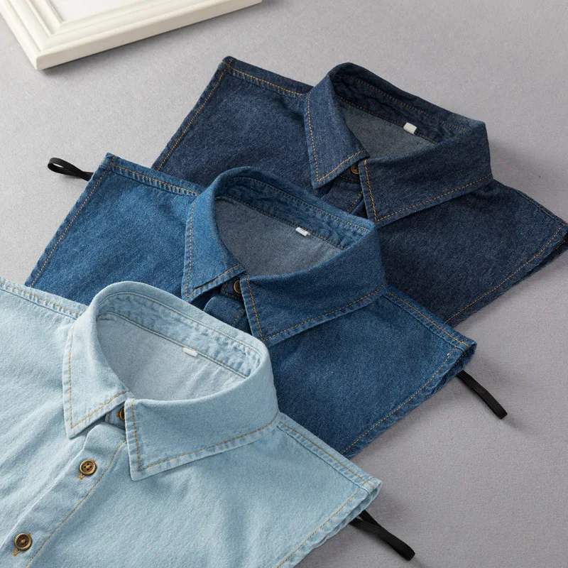 Fake Collar Detachable Collar Shawl Male Female Child Spring Autumn All-match Denim Shirt False Collar Decorative Shirt Collar Pointed