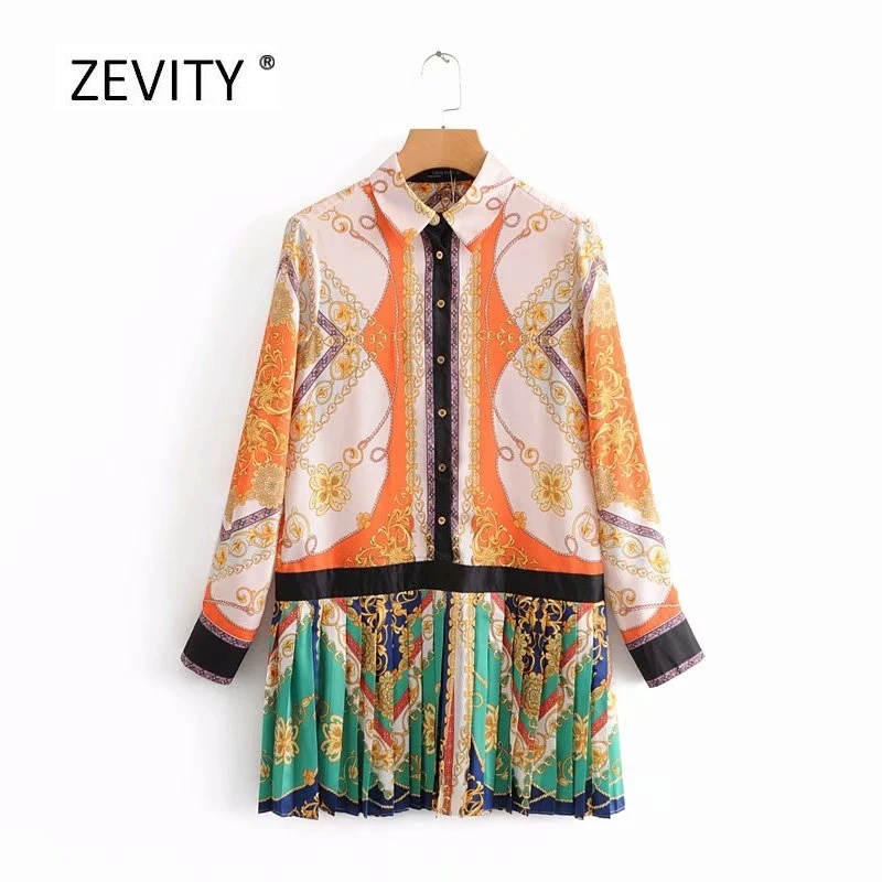 2018 women vintage color matching printing hem pleated mini dress ladies patchwork vestidos casual slim autumn dresses DS1222 2018 women vintage color matching printing hem pleated mini dress ladies patchwork vestidos casual slim autumn dresses DS1222