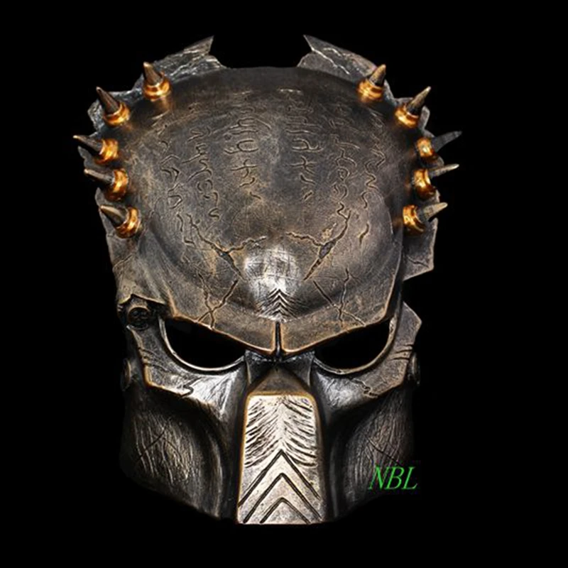 

Movie Alien Vs Predator Horror Full Face Masks Super Soldier Scar Predator Halloween Party Cosplay Masquerade Resin Masks