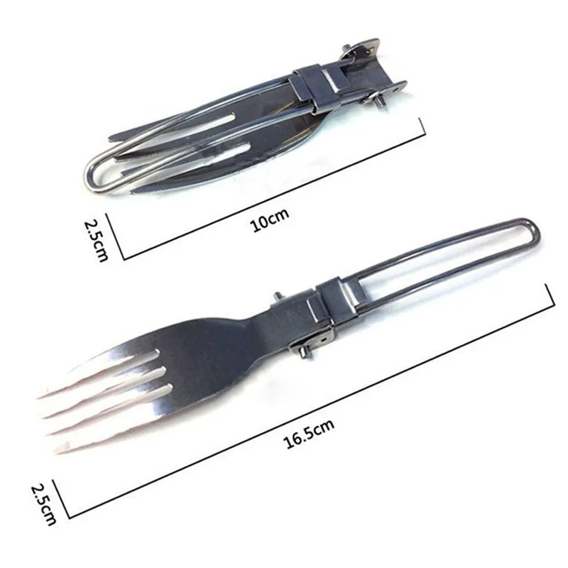Портативный 3 в 1 открытый кемпинг стол для пикника набор столовых приборов Нержавеющая сталь складная вилка, ложка Ножи столовые приборы Еда Кемпинг Аксессуары