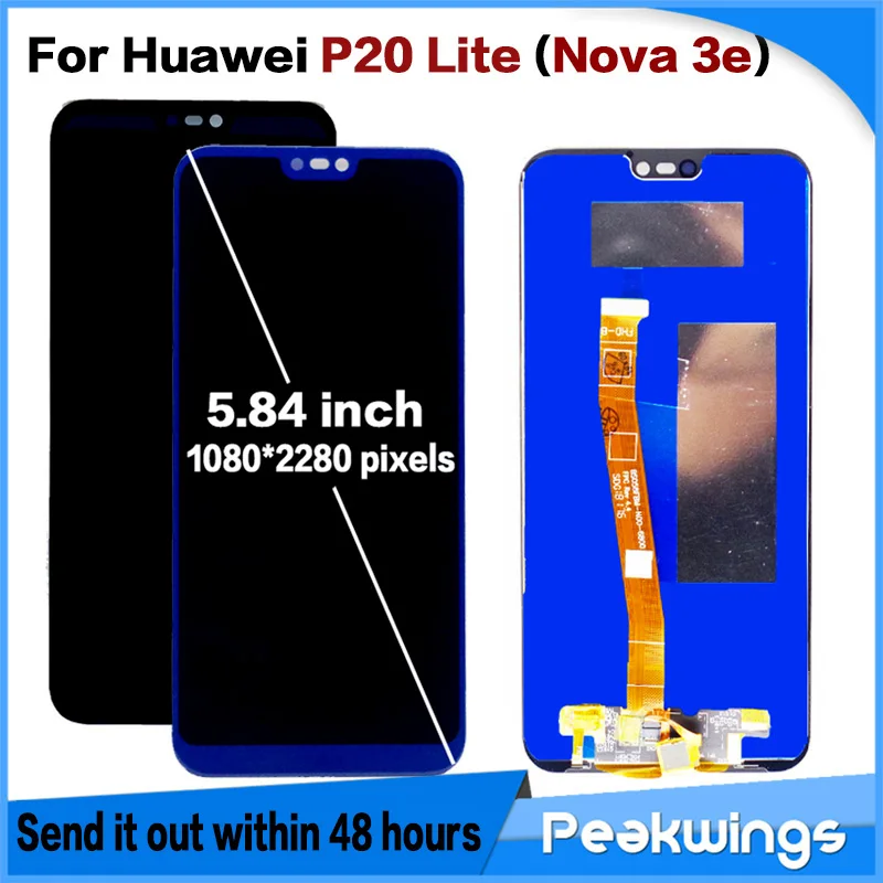 

100% Tested LCD For Huawei P20 Lite LCD Display Touch Screen Digitizer Assembly With Frame LCD For Nova 3e LCD