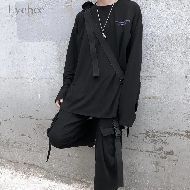 Lychee Harajuku Back Flame Sun женская футболка, топ, футболка, свободная, весна-осень, женские футболки, топы с круглым вырезом, большие размеры, женская футболка, футболки