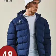 KELME мужская футбольная зимняя тренировочная куртка большого размера, плотная оригинальная уличная одежда, теплый пуховик 3891417