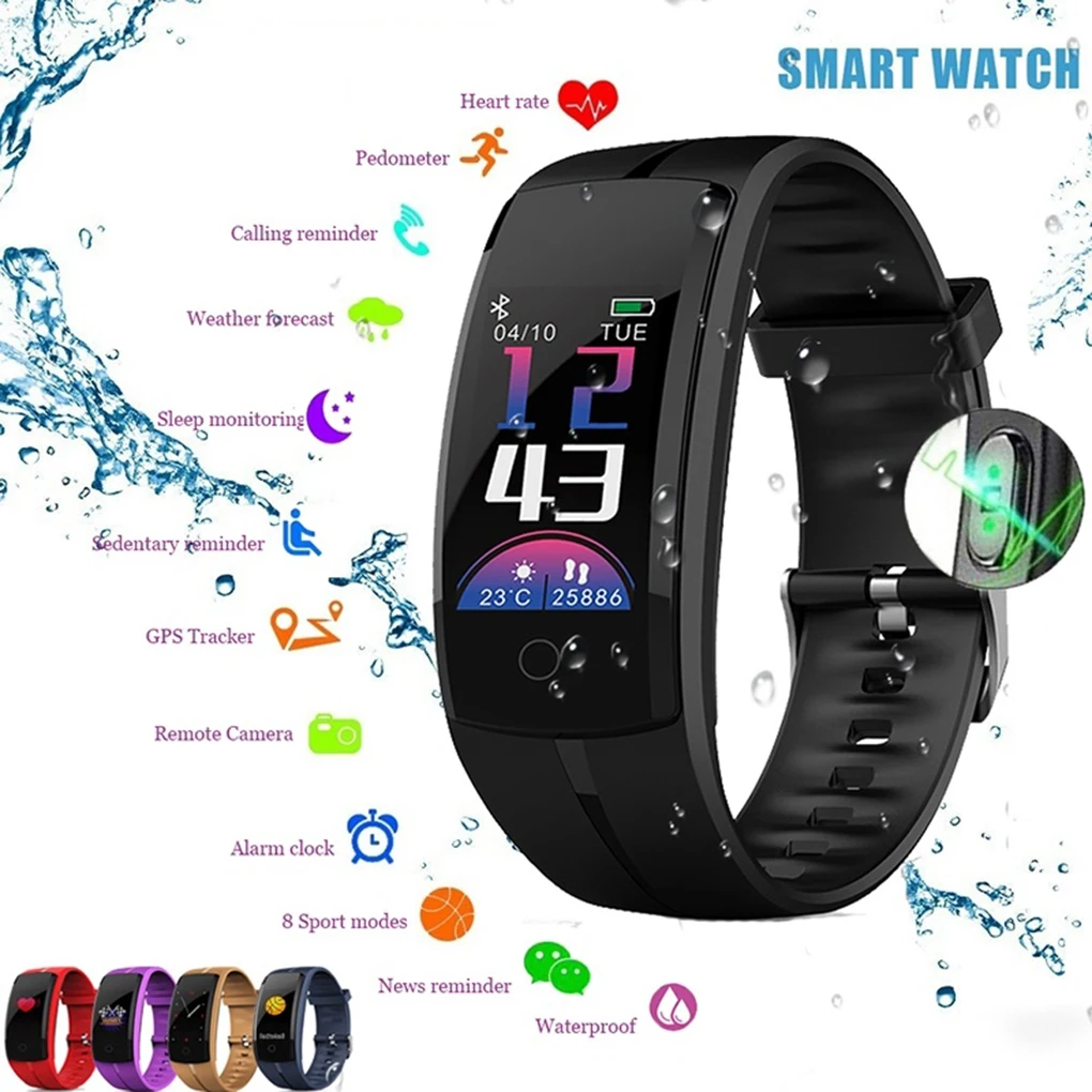 QS100 0,9" Bluetooth умный Браслет мониторинг сердечного ритма Водонепроницаемый Фитнес-трекер спортивные часы
