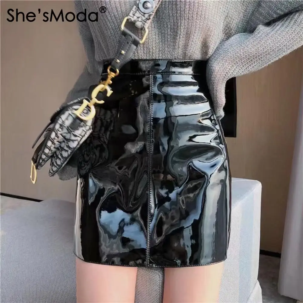 

She'sModa яркая Женская юбка-карандаш из искусственной кожи для вечеринок