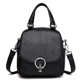 

Multifunction Pu Leather Women Casual School Shoulder Bag for Teenager Girl