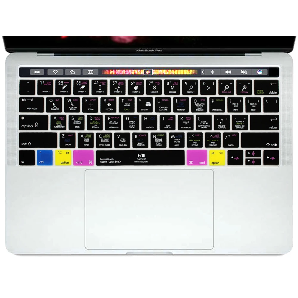 Силиконовые чехлы для клавиатуры HRH Logic Pro X Macbook 13 дюймов A1706 15 A1707 A2159 сенсорная