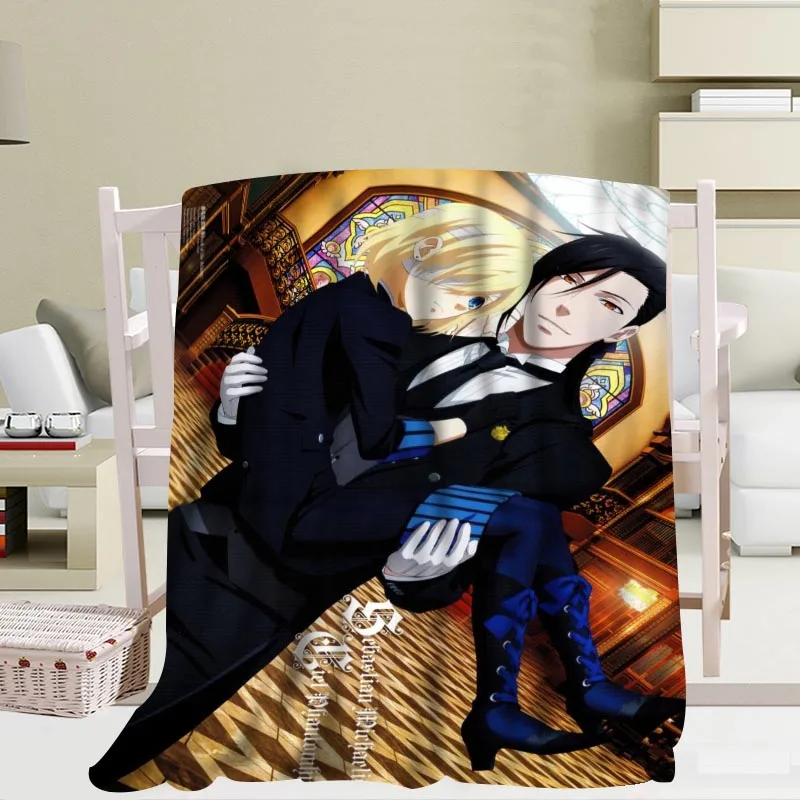 Anime Black Butler Blanket TR/ Flannel Fleece Fabric Blanket New Year Decoration Comfortable Warm Super Soft Bedroom - Цвет: 19