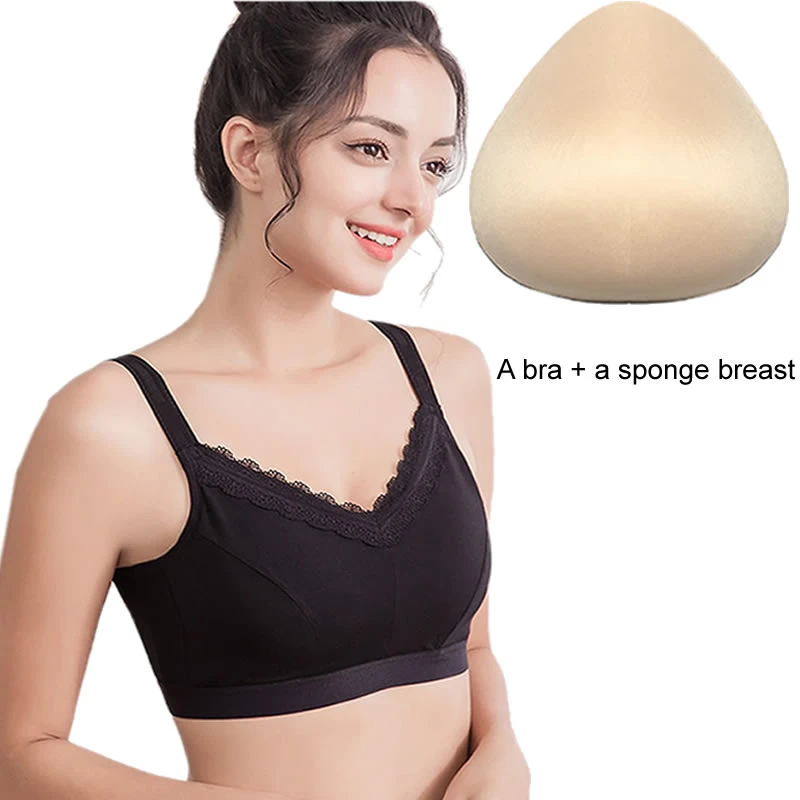 Bra Mastectomy Bra + Sponge Prosthesis Breast Formation Fake Breast  Enhancer|Bras| - AliExpress