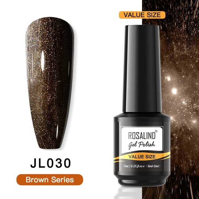 ROSALIND 7ml Gel Polish Semi Permanent Nails Gel Polish Soak Off UV LED Base Top Coat Vernis Nail Art Glitter Gel Varnish RAI-JL030