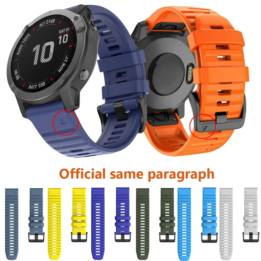 22 26Mm Cinturino Sportivo In Silicone Per Garmin Fenix 6X 6 Pro 5X 5 Plus Discesa Mk1 Mk2 Tactix Delta Cinturino A Sgancio Rapido