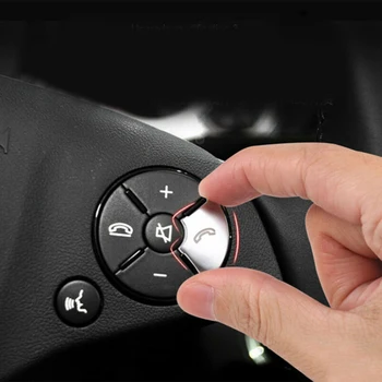 

Decor Steering Wheel Button Cover ABS Accessories Silver Replacement Car For Mercedes Benz C E S Class W204