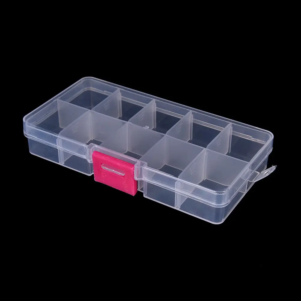 10 Slots Compartment Jewelry Packaging Boxes Custom Plastic Beads Storage Jewelry Package Display Box