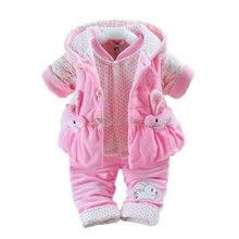 Комплект из 3 предметов для новорожденных мальчиков и девочек, бархатный жилет+ куртка+ штаны зимний утепленный комбинезон, комбинезон, Рождественская Пижама