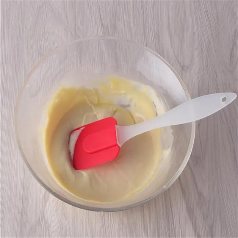 4YANG 1Pc Pastry Tools Silicone Spatula Baking Scraper Cream Butter Handled Cake Spatula Cooking Cake Brushes Kitchen Utensil