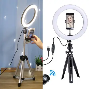 

1 Set 26Cm 10-Inch Selfie Ring Light With Tripod For Live Broadcast Wireless Led Three-Block Dimmable